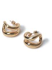 Aela Gold Tone Double Hoop Earrings - Image 2 of 2