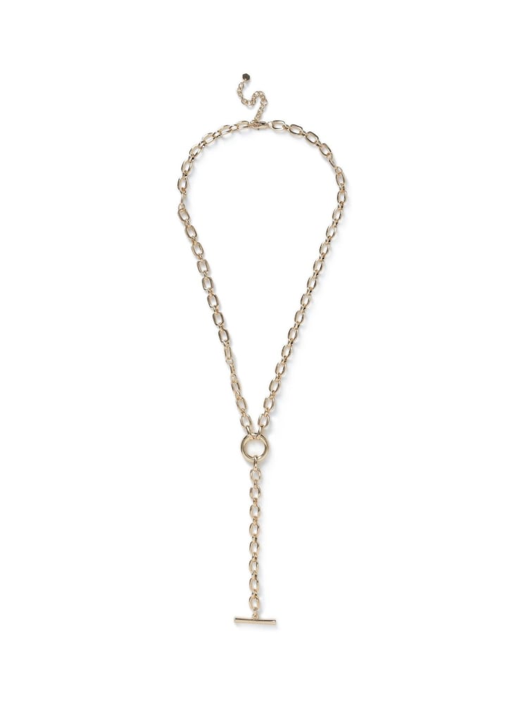 Aela Gold Tone T-Bar Necklace - Image 2 of 3