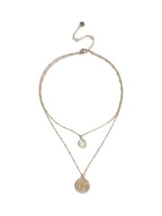 Aela Gold Tone Crystal Multirow Necklace - Image 1 of 2