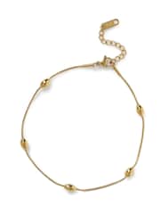 Aela Gold Tone Waterproof Stainless Steel Ball Anklet - Image 2 of 3