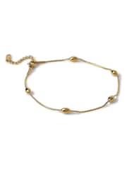 Aela Gold Tone Waterproof Stainless Steel Ball Anklet - Image 3 of 3
