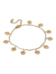 Aela Gold Tone Waterproof Stainless Steel Heart Anklet - Image 3 of 3