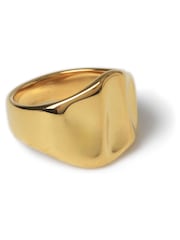 Aela Gold Tone Waterproof Stainless Steel Oversized Beaten Ring - Image 3 of 3