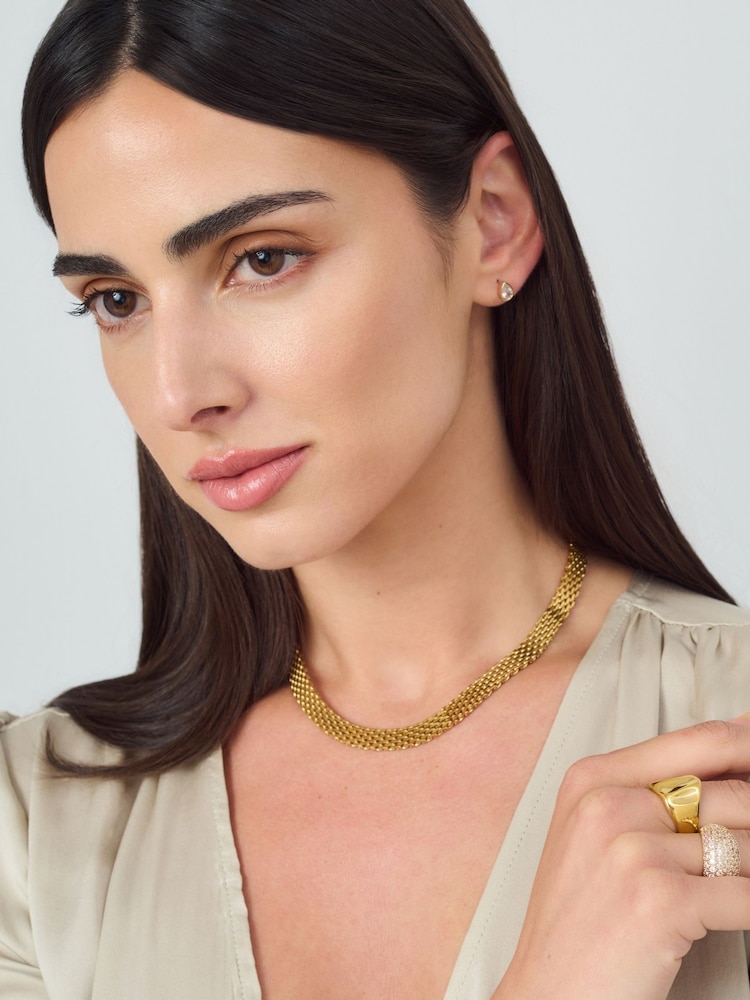 Aela Gold Tone Waterproof Stainless Steel Watch Strap Necklace - Image 1 of 3