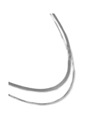 Aela Silver Tone Waterproof Stainless Steel 2 Row Snake Chain Necklace - Image 2 of 2