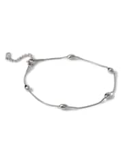 Aela Silver Tone Waterproof Stainless Steel Ball Anklet - Image 2 of 2