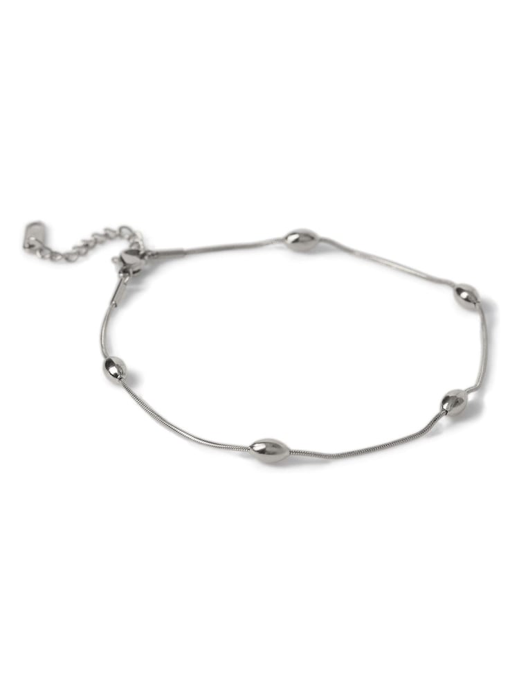Aela Silver Tone Waterproof Stainless Steel Ball Anklet - Image 2 of 2