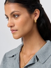 Aela Gold Tone Waterproof Stainless Steel Watch Strap Hoop Earrings - Image 1 of 3