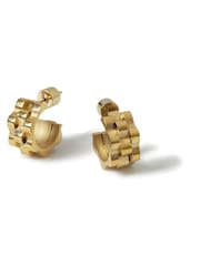 Aela Gold Tone Waterproof Stainless Steel Watch Strap Hoop Earrings - Image 2 of 3
