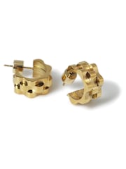 Aela Gold Tone Waterproof Stainless Steel Watch Strap Hoop Earrings - Image 3 of 3