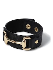 Aela Leather Look Cuff Black Bracelet - Image 2 of 3