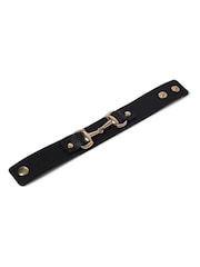 Aela Leather Look Cuff Black Bracelet - Image 3 of 3