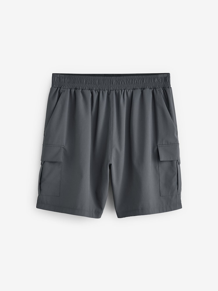 Slate Grey Active Cargo Gym Training Shorts - Image 7 of 11