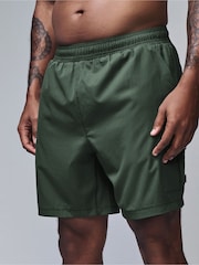 Kaki zelena - Active kargo hlače (z žepi na hlačnicah) Gym Training Shorts - Slika 1 iz 10