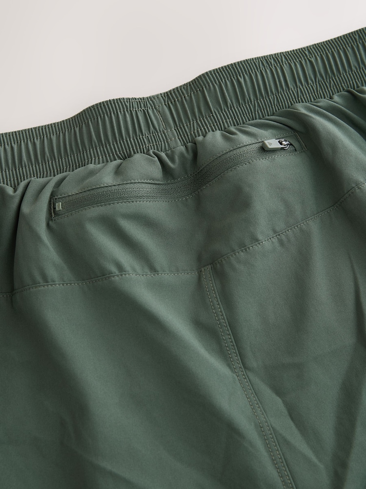 Kaki zelena - Active kargo hlače (z žepi na hlačnicah) Gym Training Shorts - Slika 10 iz 10