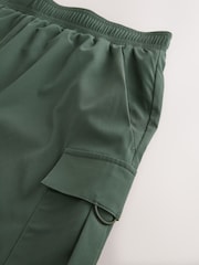Kaki zelena - Active kargo hlače (z žepi na hlačnicah) Gym Training Shorts - Slika 9 iz 10