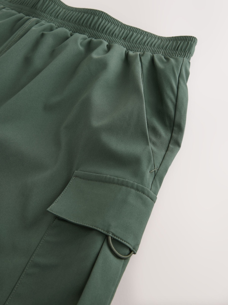 Khaki Green Active Cargo Gym Training Shorts - Image 9 of 10