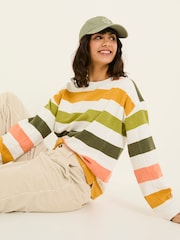 مقلم ألوان متعددة - FatFace Crew Sweat Top - صورة 3 من 6