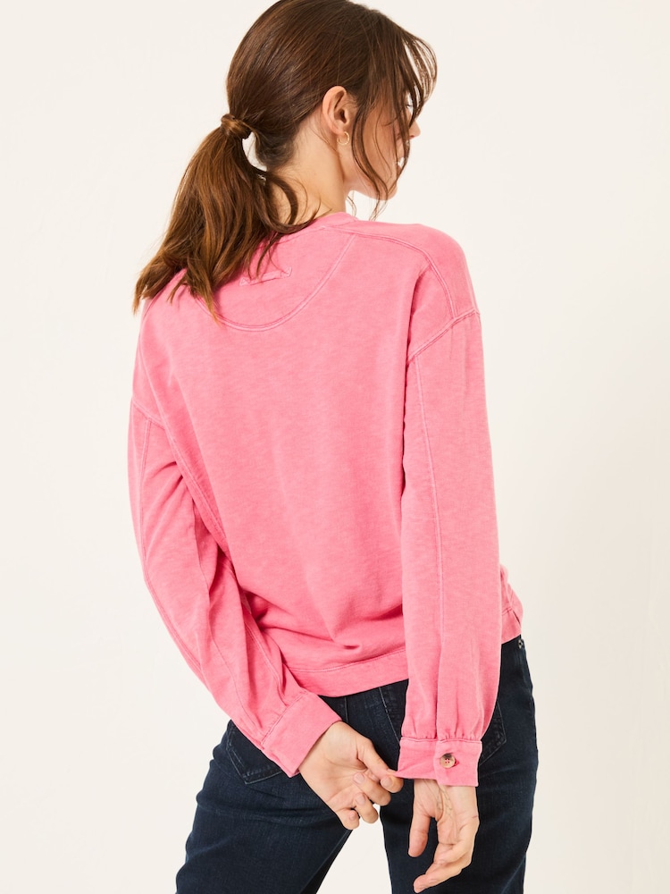 وردي فاتح - FatFace Crew Sweat Top - صورة 2 من 6