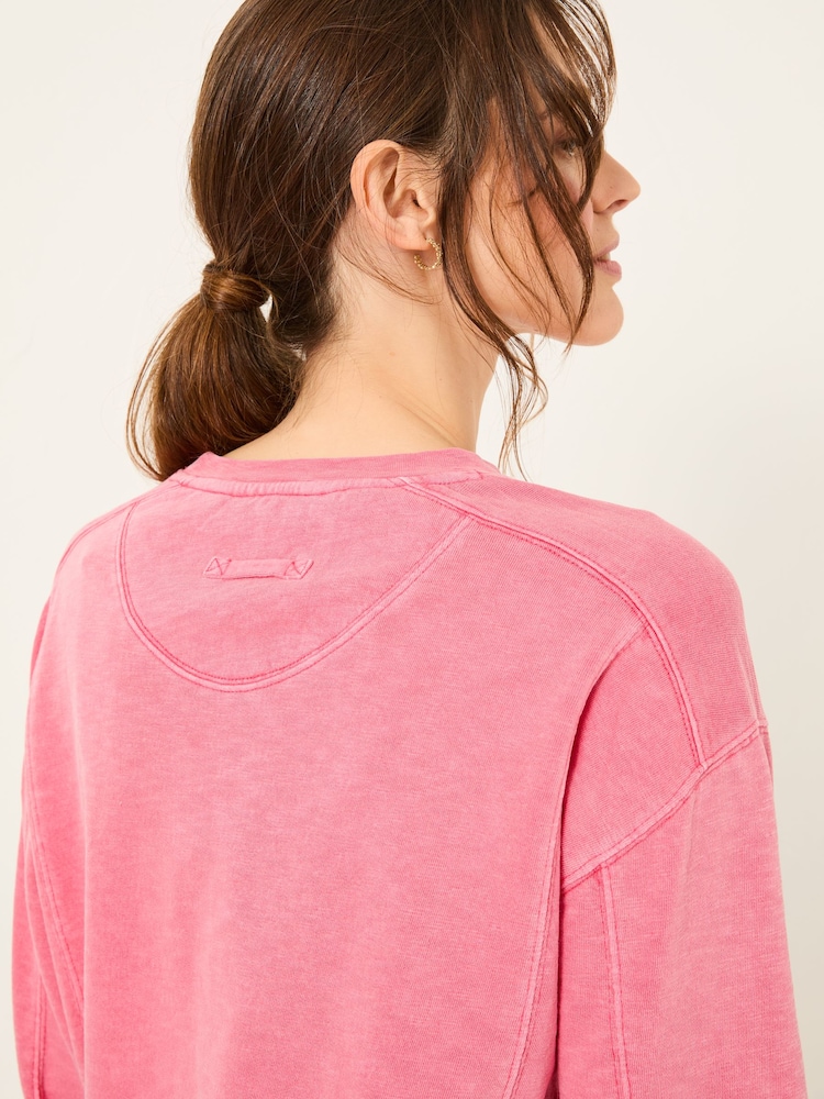 FatFace Gia Blush Pink Crew Sweat Top - Image 4 of 6