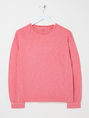 وردي فاتح - FatFace Crew Sweat Top - صورة 6 من 6