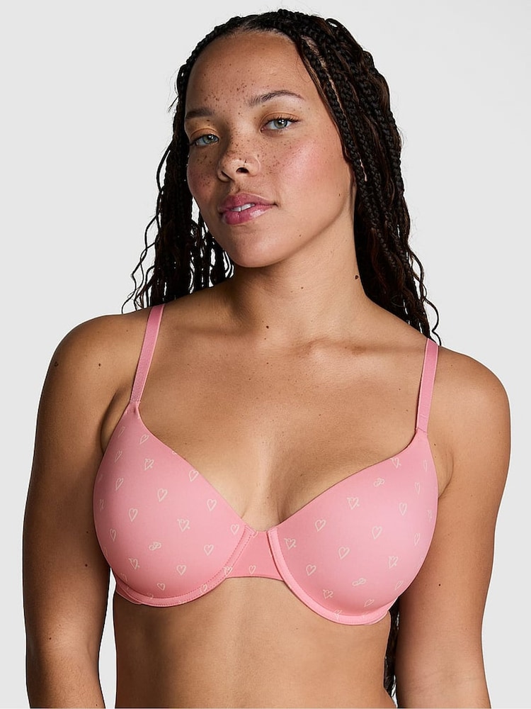 Victoria's Secret PINK Petal Pink Heart T Shirt Bra - Image 1 of 3
