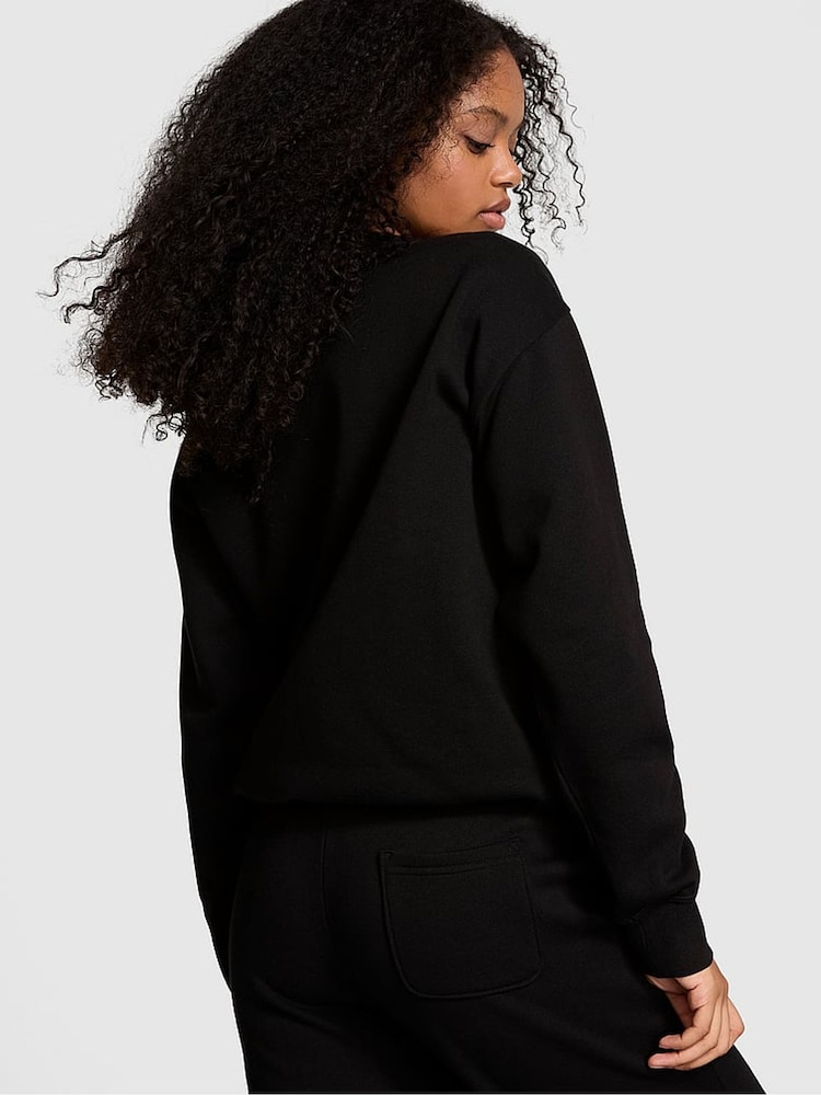 Victoria's Secret PINK Black Fleece Sweatshirt - Image 2 of 3