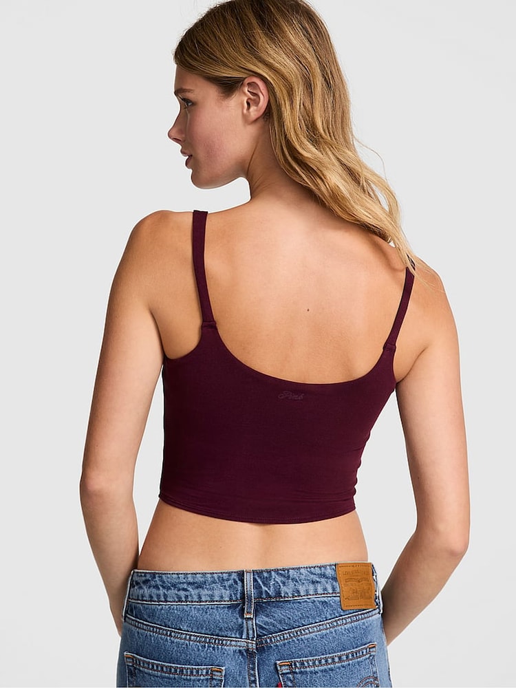Victoria's Secret PINK Purple Rose Cotton Cami Top - Image 2 of 3