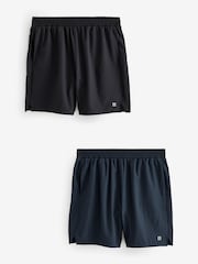 Black/Navy Blue 7 Inch Active Gym Sports Shorts 2 Pack - Image 1 of 10