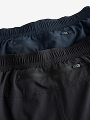 Black/Navy Blue 7 Inch Active Gym Sports Shorts 2 Pack - Image 10 of 10