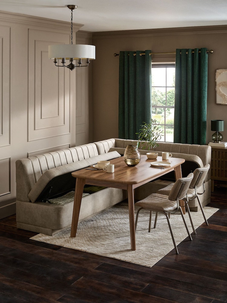 Monza Faux Leather Mink Anderson Storage Right Hand Dining Bench - Image 2 of 12