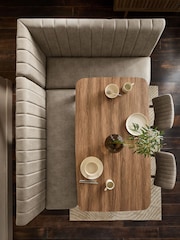 Monza Faux Leather Mink Anderson Storage Right Hand Dining Bench - Image 5 of 12