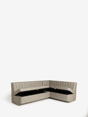 Monza Faux Leather Mink Anderson Storage Right Hand Dining Bench - Image 9 of 12