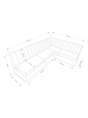 Soft Velvet Pebble Anderson Storage Right Hand Dining Bench - Image 11 of 11
