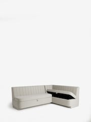 Soft Velvet Pebble Anderson Storage Right Hand Dining Bench - Image 5 of 11
