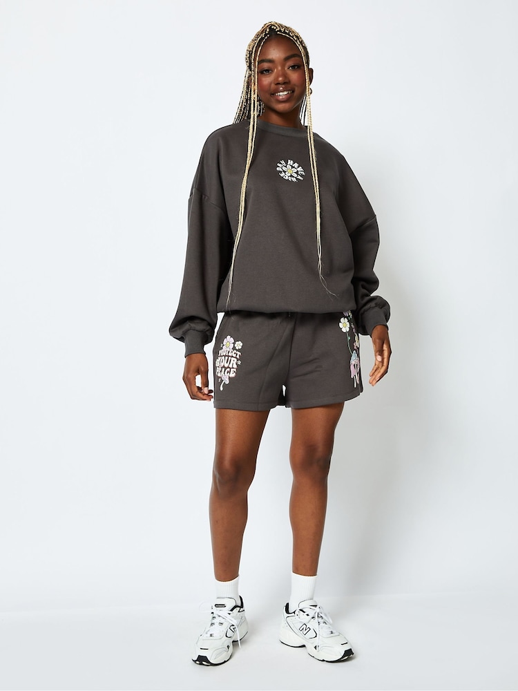 Protect Your Peace Acid Wash Jogger Shorts - Image 1 of 5