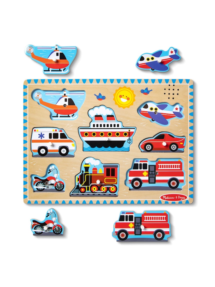 Melissa & Doug Vehicles Sound Puzzle - 8 Pieces - Image 1 of 9