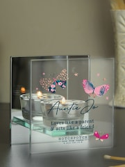 Natural Personalised Butterfly Mirrored Tea Light Candle Holder by PMC - Image 3 of 3