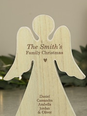 Personalised Rustic Wooden Angel Brown Decoration by PMC - Image 4 of 4