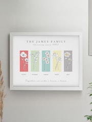 Personalised Flower Of The Month Family Framed Print by PMC - Image 1 of 6