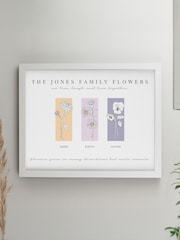 Personalised Flower Of The Month Family Framed Print by PMC - Image 5 of 6