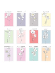 Personalised Flower Of The Month Family Framed Print by PMC - Image 6 of 6