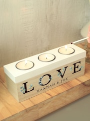 Personalised LOVE Triple Tealight Candle Holder & Storage Box by PMC - Image 1 of 3