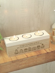 Personalised New Home Wooden Tea Light Candle Holder & Storage Box by PMC - Image 3 of 3