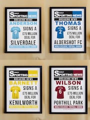 Personalised Football Signing Newspaper Framed Print by PMC - Image 2 of 4