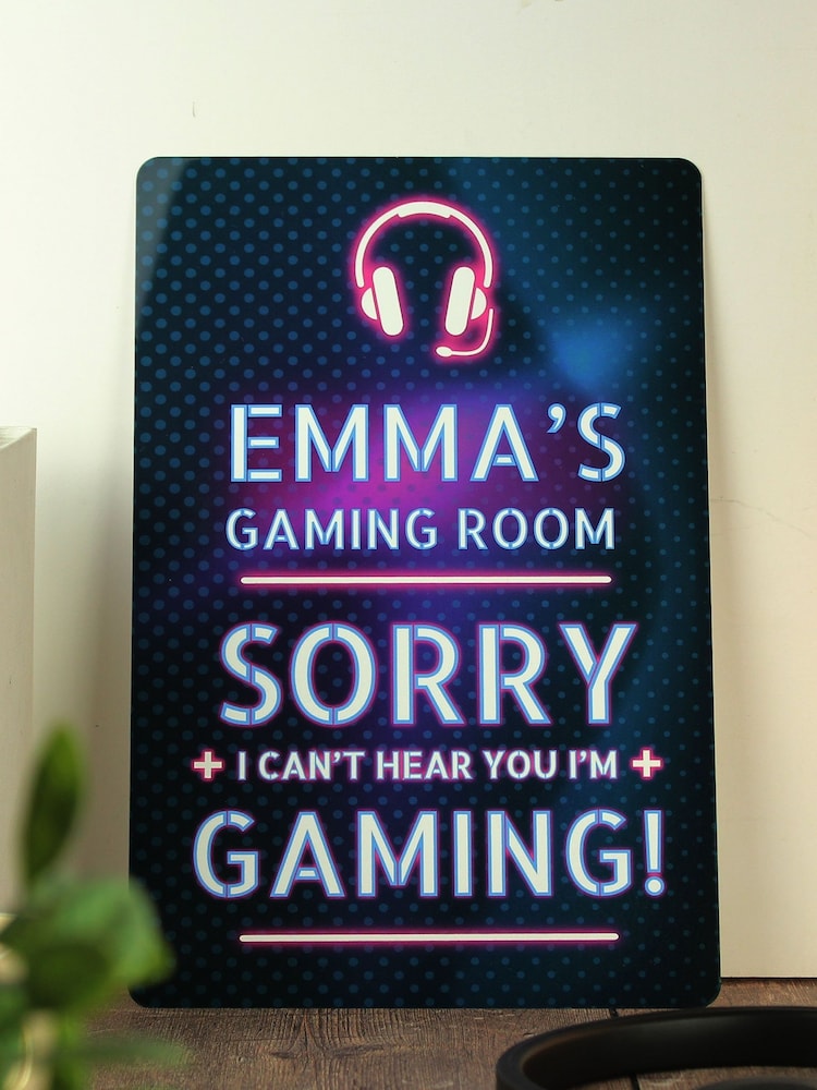 Personalised I'm Gaming Metal Sign by PMC - Image 1 of 3
