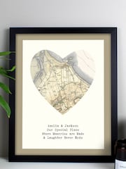 Personalised 1896 - 1904 Revised Map Heart Framed Print by PMC - Image 3 of 3