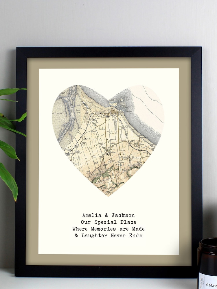 Personalised 1896 - 1904 Revised Map Heart Framed Print by PMC - Image 3 of 3