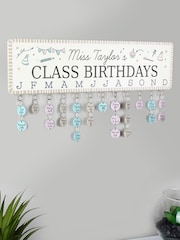 Natural Personalised Birthday Calendar Plaque with Wooden Discs by PMC - Image 1 of 3