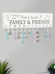 Natural Personalised Birthday Calendar Plaque with Wooden Discs by PMC - Image 2 of 3